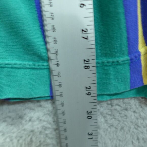 Vintage Cutter and Buck Green Striped Polo Shirt Men's Size Medium Made in USA - Picture 8 of 12